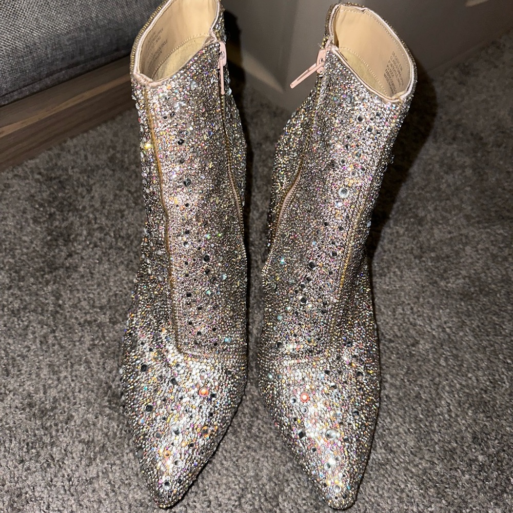 Womens jeweled Heeled booties